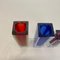 Jarrones Sommerso Cube de cristal de Murano multicolor, años 70. Juego de 3, Imagen 4