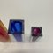 Jarrones Sommerso Cube de cristal de Murano multicolor, años 70. Juego de 3, Imagen 5