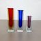 Multicolor Faceted Murano Glass Sommerso Cube Vases, Italy, 1970s, Set of 3 2