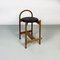 Mid-Century Modern Italian Wooden Structure & Faux Leather Seat High Stool, 1970s 13