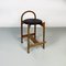 Mid-Century Modern Italian Wooden Structure & Faux Leather Seat High Stool, 1970s, Image 13