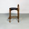 Mid-Century Modern Italian Wooden Structure & Faux Leather Seat High Stool, 1970s, Image 8