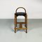 Hoher italienischer Mid-Century Hocker mit Holzgestell & Sitz aus Kunstleder, 1970er 12