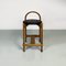 Mid-Century Modern Italian Wooden Structure & Faux Leather Seat High Stool, 1970s 12