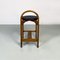 Hoher italienischer Mid-Century Hocker mit Holzgestell & Sitz aus Kunstleder, 1970er 11