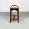 Mid-Century Modern Italian Wooden Structure & Faux Leather Seat High Stool, 1970s 11