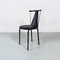 Italienische postmoderne Stühle aus schwarzem Metall & Kunststoff, 1980er, 2er Set 6