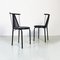 Italienische postmoderne Stühle aus schwarzem Metall & Kunststoff, 1980er, 2er Set 11
