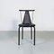 Italienische postmoderne Stühle aus schwarzem Metall & Kunststoff, 1980er, 2er Set 5