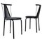 Italienische postmoderne Stühle aus schwarzem Metall & Kunststoff, 1980er, 2er Set 1