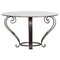 Large English Circular Marble Top Wrought Iron Table, 1950s, Image 1