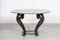Großer runder englischer Tisch aus Schmiedeeisen mit Marmorplatte, 1950er 3