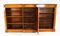 19th Cenury Victorian Burr Walnut & Inlaid Breakfront Open Bookcase 15