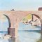 Harald Hansen, Paesaggio con ponte, XX secolo, Olio su tela, Incorniciato, Immagine 8
