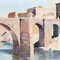 Harald Hansen, Paesaggio con ponte, XX secolo, Olio su tela, Incorniciato, Immagine 6
