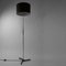 Lámpara de pie de acero cromado con pantalla negra, años 50, Imagen 4