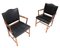 Vintage Stühle aus Palisander & schwarzem Leder von Ole Wanscher für AJ Iversen, 1960er, 2er Set 4