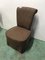 Vintage Sessel mit braunem Stoffbezug 1