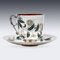 19th Century Victorian Silver & Champleve Enamel Tea Cup and Saucer, 1875, Set of 2 2