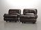 Chocolate Brown Leather Chairs, Belgium, 1970s, Set of 2, Image 1