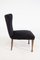 Italienische Vintage Sessel aus schwarzem Samt, Holz & Messing, 1950, 2er Set 4