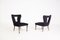 Italienische Vintage Sessel aus schwarzem Samt, Holz & Messing, 1950, 2er Set 10