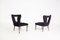 Vintage Italian Black Velvet, Wood & Brass Armchairs, 1950, Set of 2 10