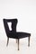 Italienische Vintage Sessel aus schwarzem Samt, Holz & Messing, 1950, 2er Set 8