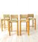 Wooden and Straw Stools, 1970s, Set of 4 1