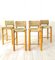 Wooden and Straw Stools, 1970s, Set of 4, Image 1