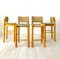Wooden and Straw Stools, 1970s, Set of 4 6