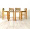 Hocker aus Holz & Stroh, 1970er, 4er Set 5