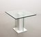 Italian White Marble Square Side Table with Lighting Option, Italy, 1970s 1