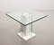 Italian White Marble Square Side Table with Lighting Option, Italy, 1970s 5