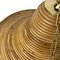 Pencil Split Reed Rattan Bamboo and Brass Pendant Lamp, 1970s 8