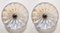 Fractal Iridescent Glass and White Varnished Metal Wall Lights, 1980s, Set of 2 1