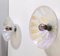 Fractal Iridescent Glass and White Varnished Metal Wall Lights, 1980s, Set of 2 4