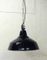 Black Enameled Belgian Industrial Lamp, 1930s 1