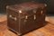 Vintage Curved Leather Trunk 6