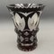 Böhmische Lila Vase aus geschliffenem Glas, 1940er 1