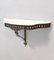 Wall-Mounted Cast Brass Console Table with Portuguese Pink Marble Top, Italy, 1960s, Image 6