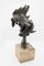 Brutalist Bronze Mythological Bird Sculpture in Travertine, 1950s, Image 1