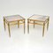 French Brass and Marble Side Tables, 1950s, Set of 2 1