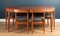 Rounded Teak Dining Table and Chairs by Hans Olsen for Frem Rølje, 1960s, Set of 7, Image 6