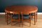 Rounded Teak Dining Table and Chairs by Hans Olsen for Frem Rølje, 1960s, Set of 7 7