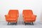 Mid-Century Coral Velvet Seats, 1950s, Set of 2 1