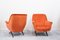 Mid-Century Coral Velvet Seats, 1950s, Set of 2, Image 2