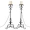 19th Century Candleholder Floor Lamps in Wrought Iron, Italy, Set of 2 1