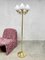 Vintage Italian Brass Floor Lamp in Opaline Glass, 1950s 3
