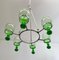 Vintage Swedish Chandelier in Wrought Iron & Glass, 1970s 7